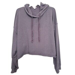 Flirtitude Active Women's Cropped Roll-Hem Long Sleeve Hoodie Size XXL